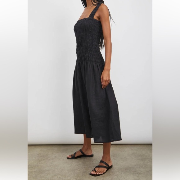Rails Seville Linen Midi Dress Black Size XS - Picture 5 of 13